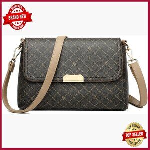 Leather Quilted Crossbody Messenger Bag Shoulder Purse